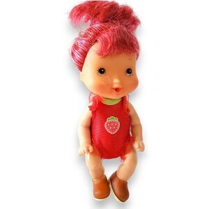 Strawberry Shortcake Baby Doll 5" Playmates 2008 Rooted Hair Red Body Suit Shoes